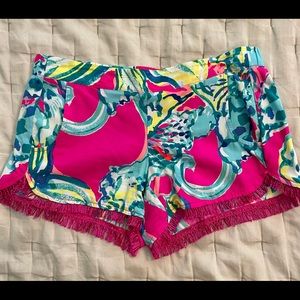 Lily Pulitzer Cocoa Shorts - Fringe Hem